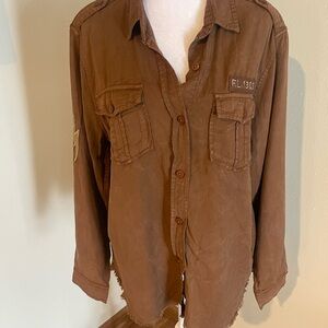 Western Brown Womens Shacket